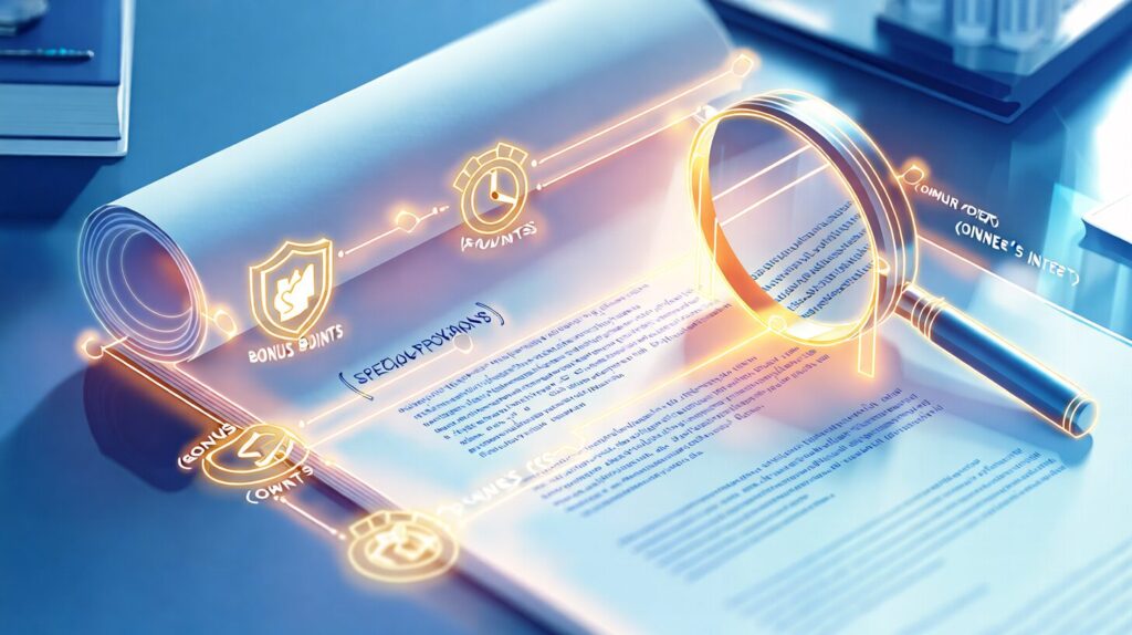 特記仕様書には、発注者の懸念事項やトラブルの芽をもれなく記載していることを資料と黄金の虫眼鏡で表現し
た1枚