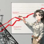 ホワイトボードの工程曲線を女性技術者が説明する様子で工程管理を表現した